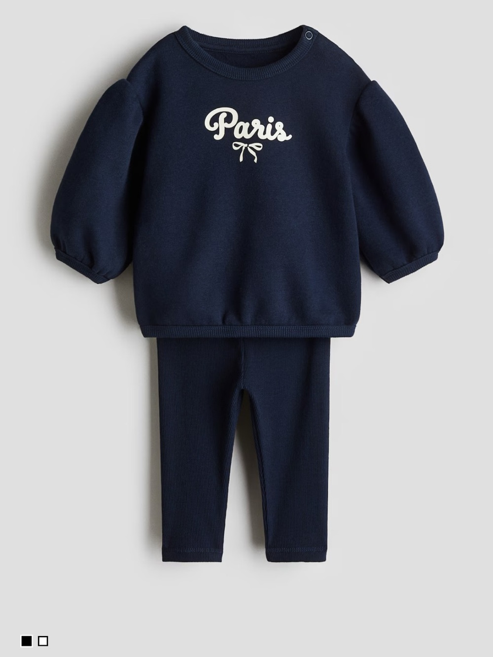 H&M Navy Sweatshirt & Ribbed Leggings Set